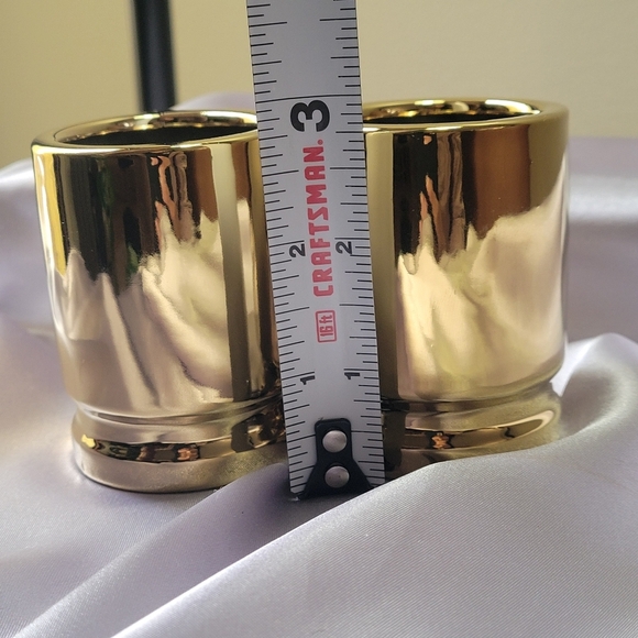50 Caliber by Barbuzzo Shot Glasses Set of 2 The Wine Savant Gold Tone Color - Picture 6 of 8